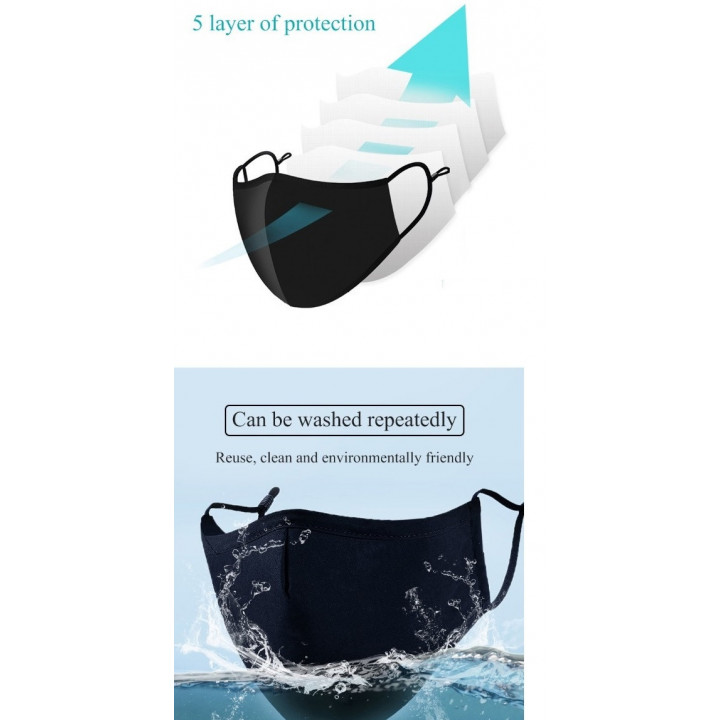 Masque respiratoire coton lavable reutilisable livre sans filtre mrlavf anti poussiere pollution