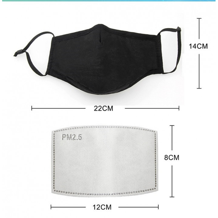 Masque respiratoire coton lavable reutilisable livre sans filtre mrlavf anti poussiere pollution