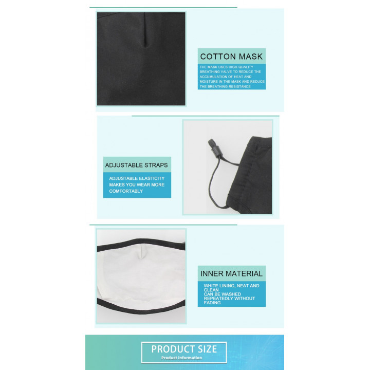Libro respirador reutilizable lavable sin filtro 5 capas mrlavf contra la contaminación por polvo