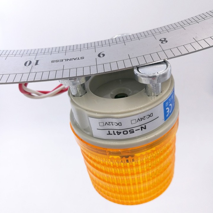 Flash alarme electronique eclairage led 220v 230v jaune ambre + buzzer ip44 signalisation N-5041T