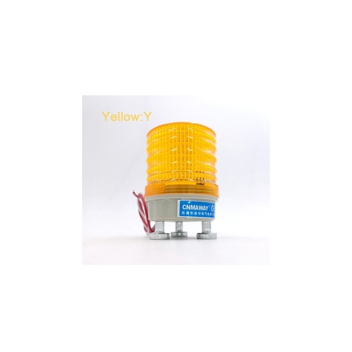 Flash alarme electronique eclairage led 220v 230v jaune ambre + buzzer ip44 signalisation N-5041T