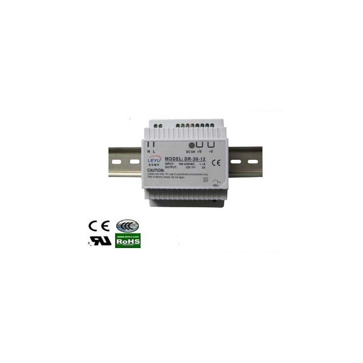 Fuente de alimentación conmutada 30w 12vdc din jr  international - 2