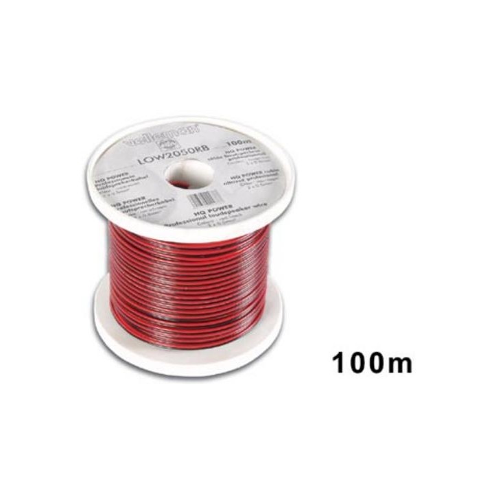 Lautsprecherkabel 2x0.50mm² rot schwarz lange auf rolle : 100m velleman - 1