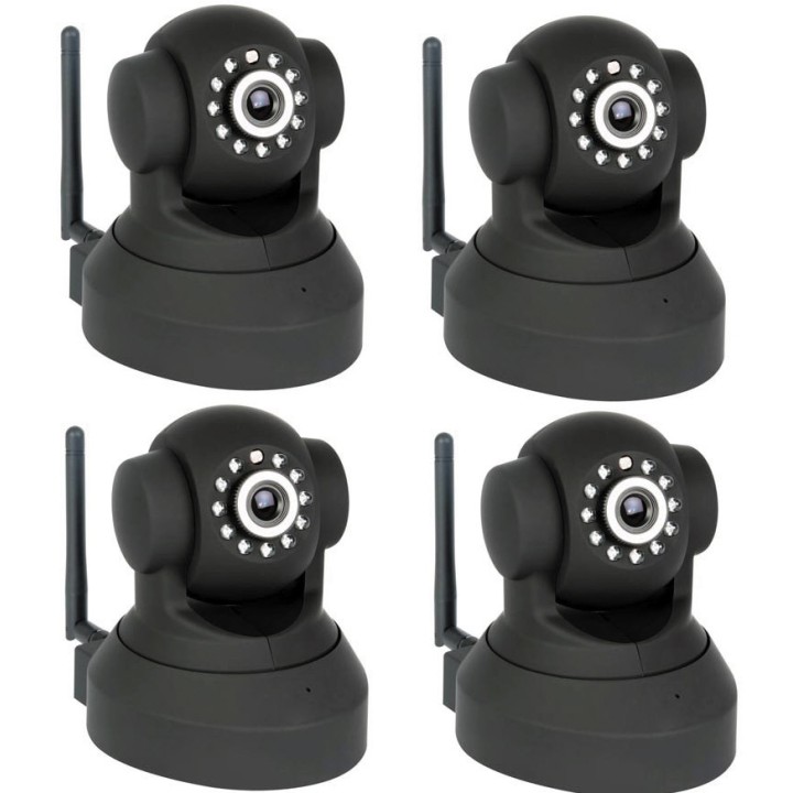 4 motorizzata telecamera ip senza fili del video a colori quadra iphone compatibile audio pan tilt rilevatore di movimento camip