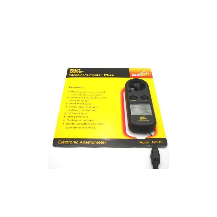 Anemometro digital medida velocidad viento termometro numerico pantalla lcd sport anenometer am02 jr international - 7