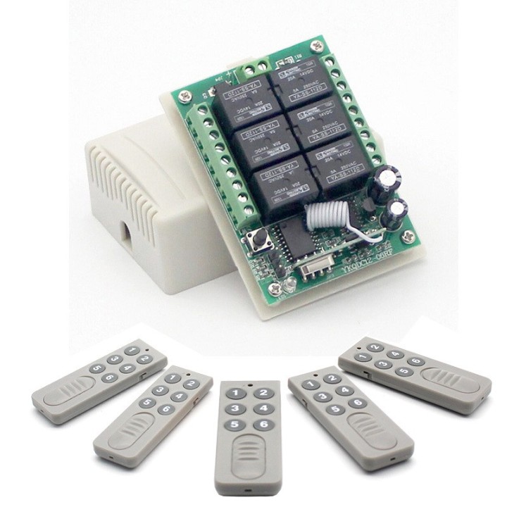 Ricevitore radio 12v 6CH 6 canali + 5 relè interruttore luce telecomando wireless 433Mhz