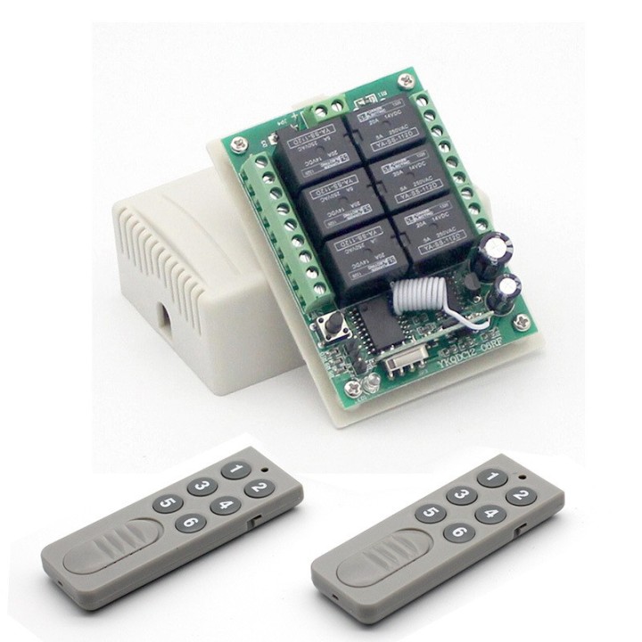Ricevitore radio 12v 6CH 6 canali + 5 relè interruttore luce telecomando wireless 433Mhz