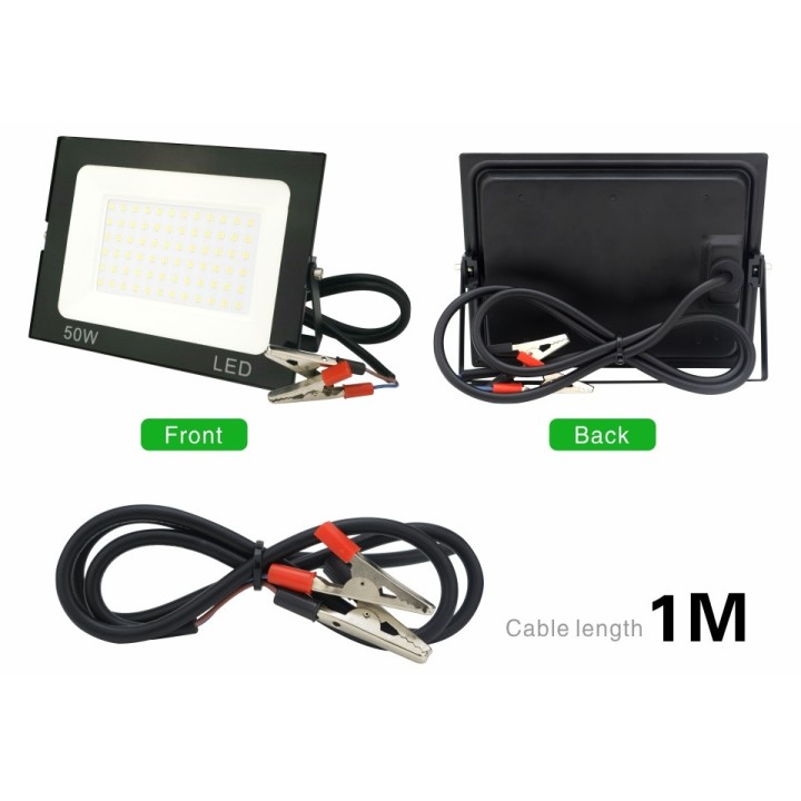 Proyector LED de iluminación 12V DC 50w blanco frío impermeable ip66 luz portátil SMD2835 4500 lumen