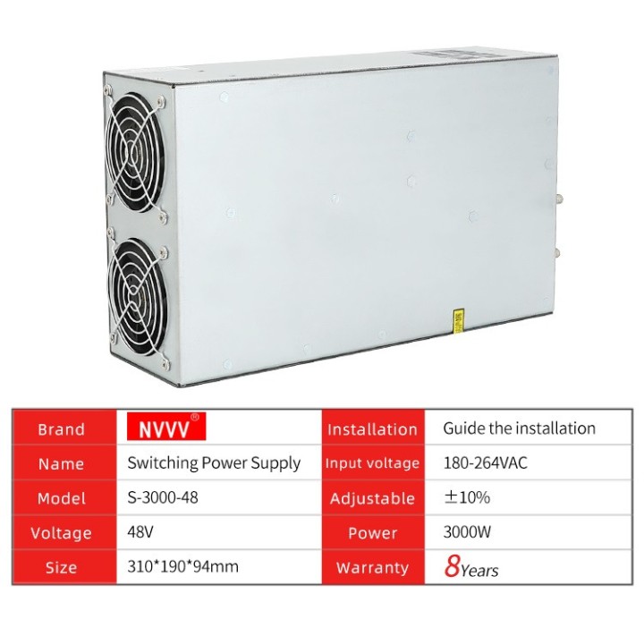 Schaltnetzteil 220 V bis 48 V 3000 W Überwachungstransformator für Cctv-LED-Licht