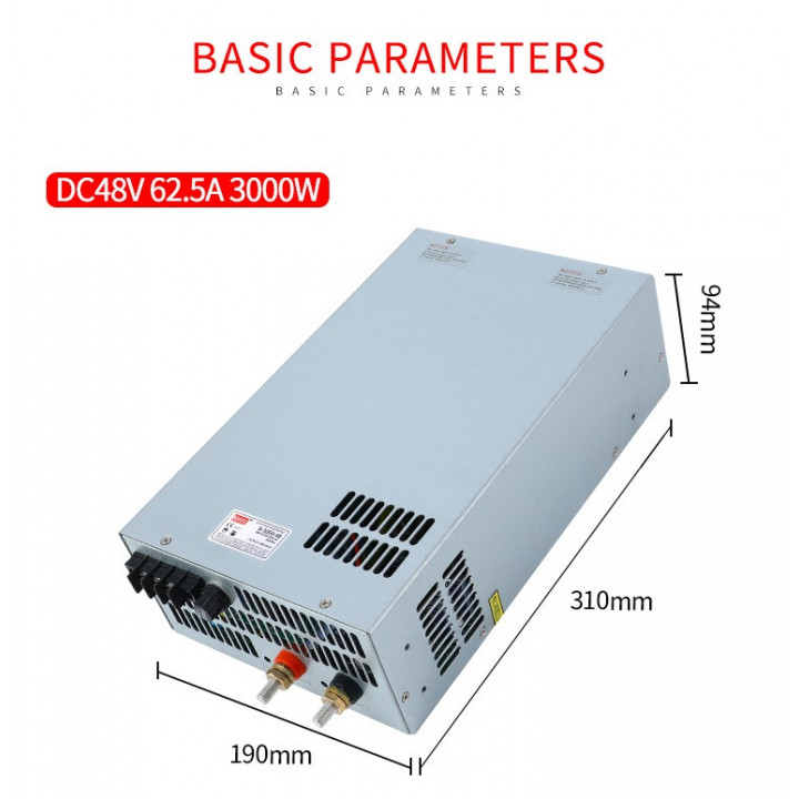 Alimentatore a commutazione da 220 V a 48 V 3000 W Trasformatore di monitoraggio per Cctv Led Light