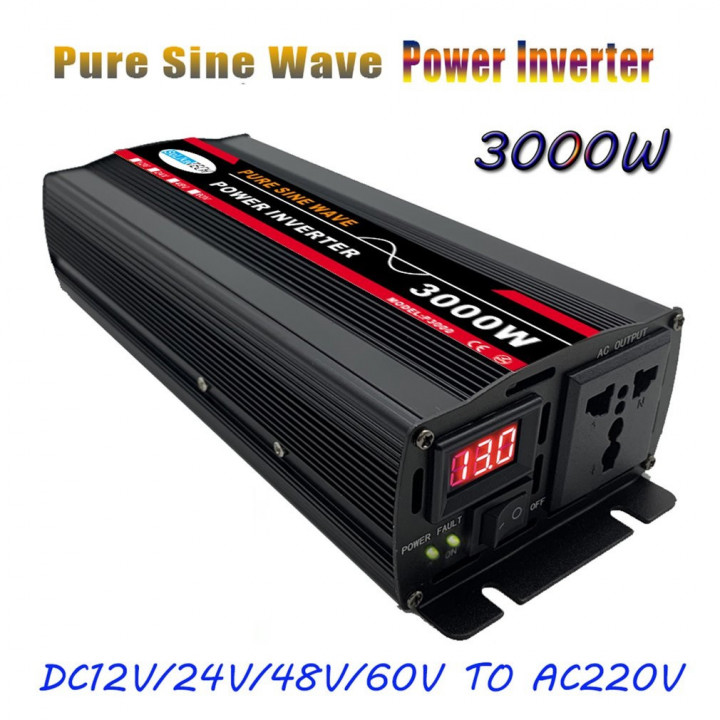 3000W Pure Sine Wave Inverter Transformer Voltage Converter Power 48V to 220V
