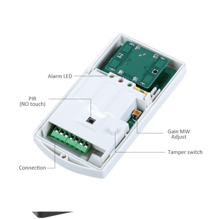 Rilevatore di movimento cablato sensore volumetrico esterno allarme infrarosso microonde microonde impermeabile IP65