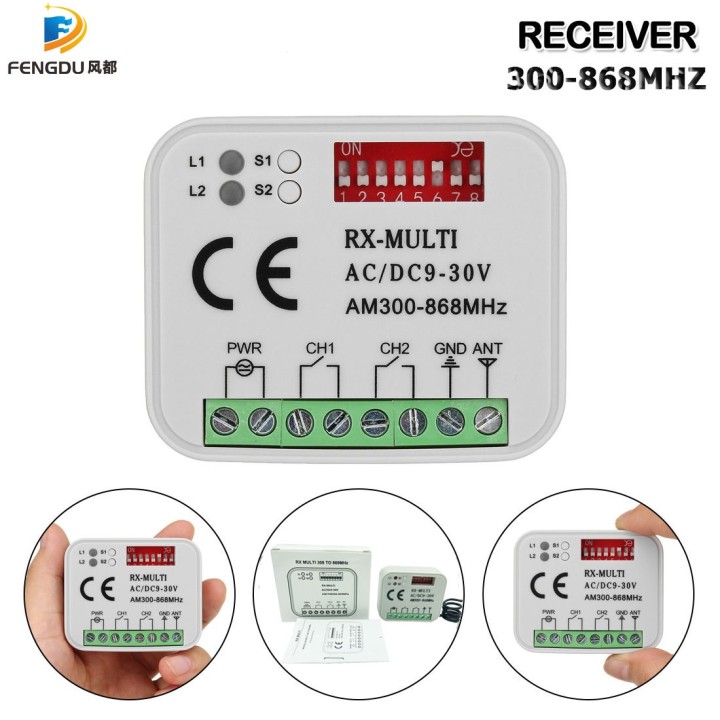 Receptor 300 MHz 310 MHz 315 MHz 318 MHz 390 MHz 433,4 MHz 433 MHz 433,92 MHz 868 MHz 868,8 MHz