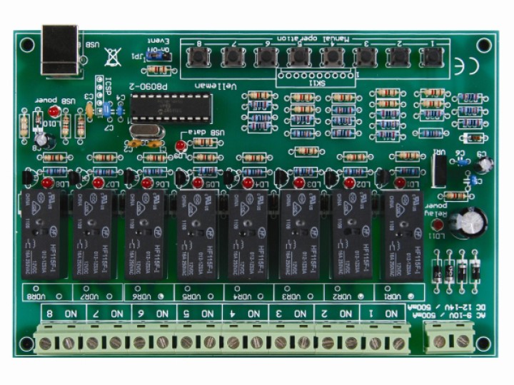 8 canales de relé tarjeta vm8090 impulsado internet telefono ipad ordenador usb enchufe velleman - 1