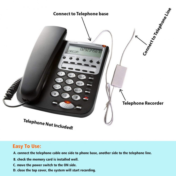 Grabación de conversación telefónica grabadora de teléfono automática usb