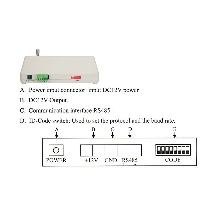 Rs485 2d cctv keyboard controller joystick dc 12v for security cctv ptz  motorized camera jr international - 2