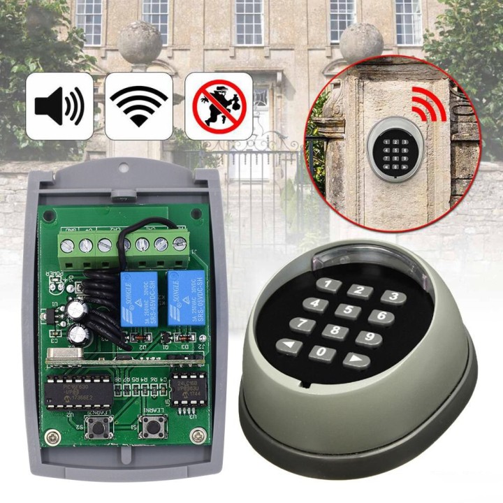 clavier radio etanche ip54 + recepteur 433mhz numérique sans fil a code alarme radio SMG 7018 ouverture porte