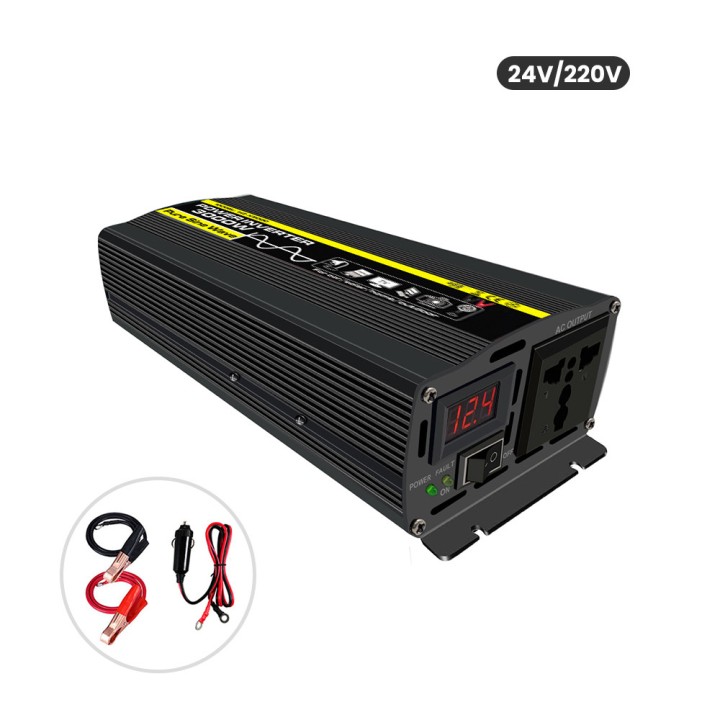 Konverter 24v 220v 3kw 3000w Crest LCD-Bildschirm 230v 240v 3000 Watt 24 Volt
