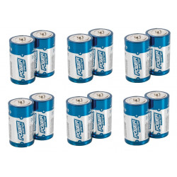 Lotto di 12 pile alcaline 1.5v r20 alimentazione pila batterie D, AM1, LR20, 13A, E95, MN1300, 813, 4020