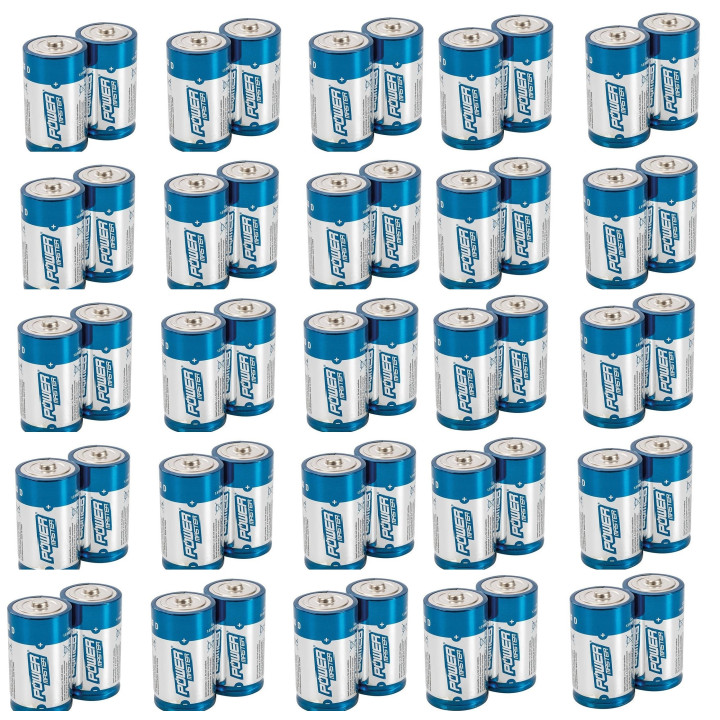 50 piles electrique 1.5v alcaline lr20 d r20 am1 13a e95 mn130 alimentation batterie