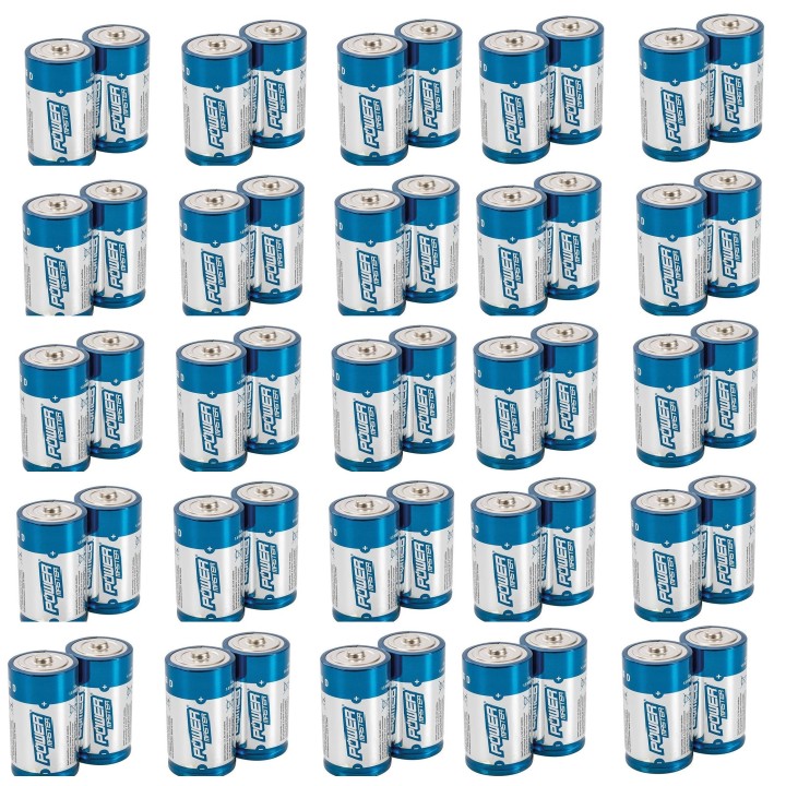 50 piles electrique 1.5v alcaline lr20 d r20 am1 13a e95 mn130 alimentation batterie