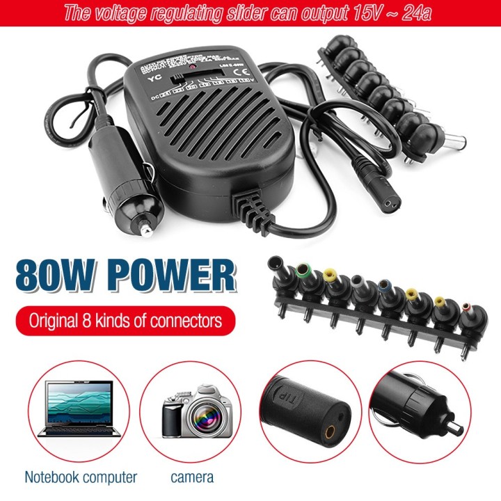 Convertidor de fuente de alimentación 80w 11v 14v 12v 15v 16v 18v 19v 20v 22v 24v Cargador fuente alimentación cigarros coche