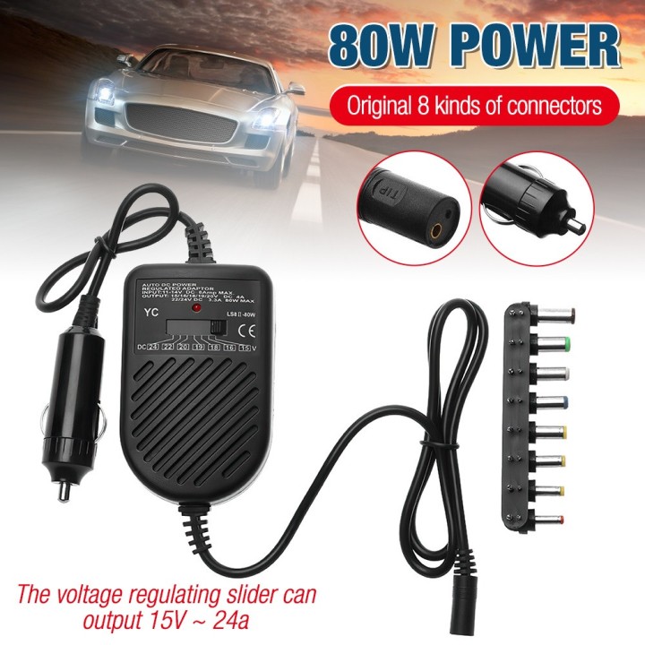Alimentation convertisseur 80w 11v 14v 12v 15v 16v 18v 19v 20v 22v 24v voiture alim cigare
