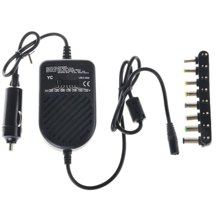Convertidor de fuente de alimentación 80w 11v 14v 12v 15v 16v 18v 19v 20v 22v 24v Cargador fuente alimentación cigarros coche