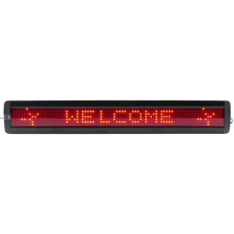 Registro luminoso 80cm x 7cm pantalla electrónica led roja programable registra mensaje alarma