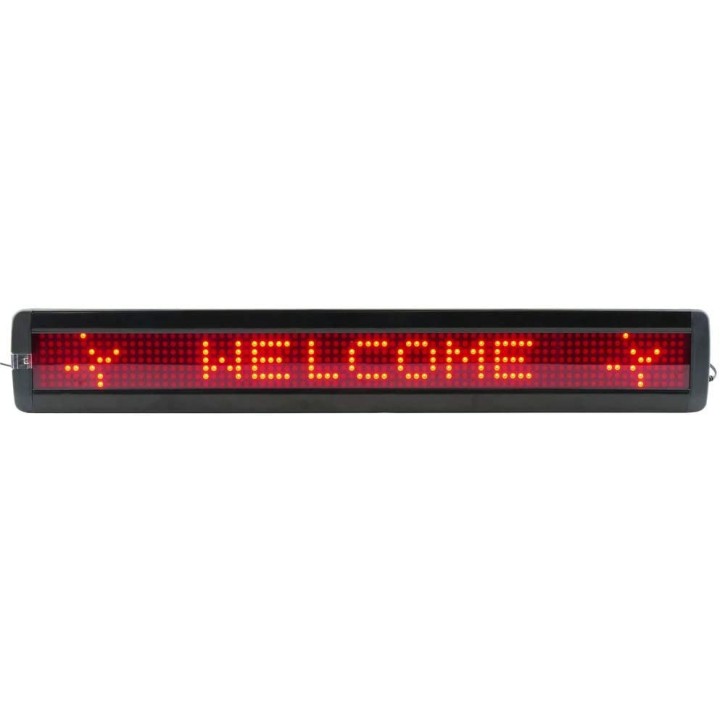 Log luminoso 80cm x 7cm led rosso programmabile display elettronico registra messaggi di allarme