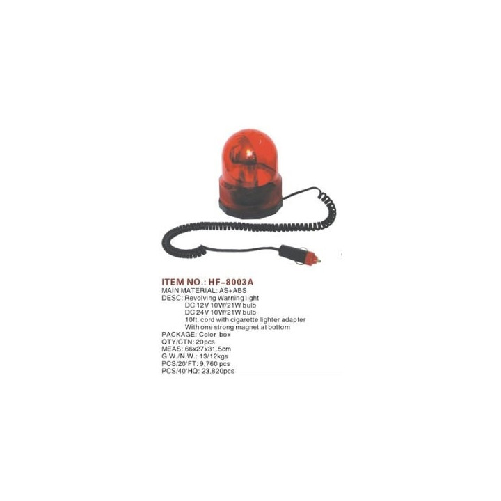 Magnetic rotating light 12vdc 10w red rotating light car magnetic light mount rotating light magnetic rotating beacons for fire 