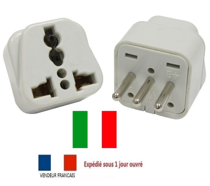 Adaptador de enchufe eléctrico europa italia 10a 250v para viajar jr international - 1
