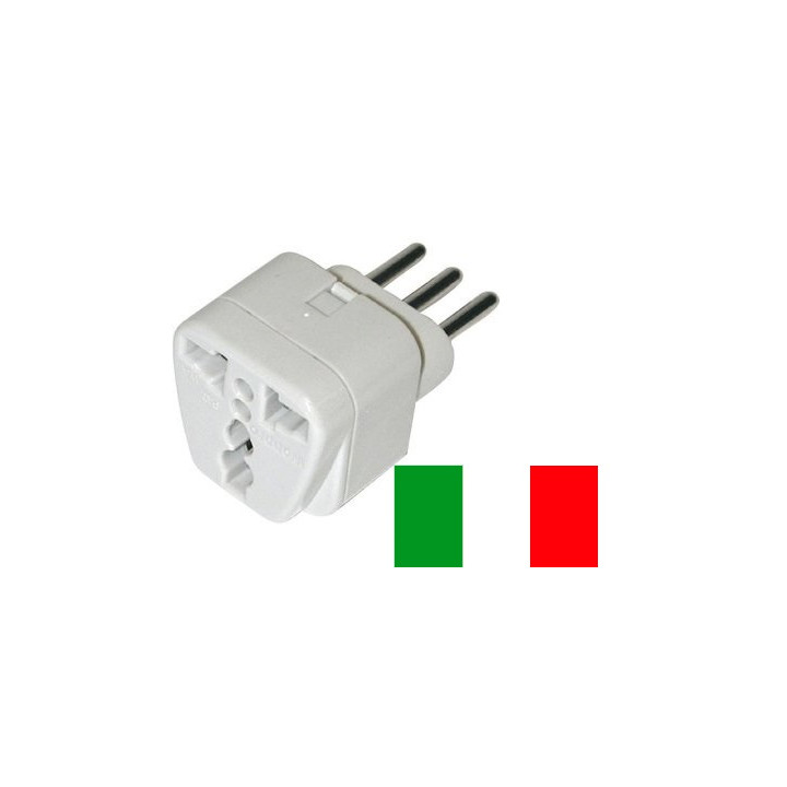 Electric plug adapter italy europe 10a 250v to travel jr international - 2