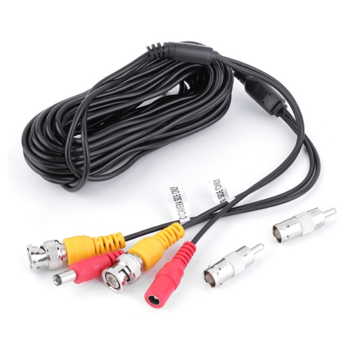 Cable coaxial para seguridad rg59 + cc de 10 metros könig konig - 1