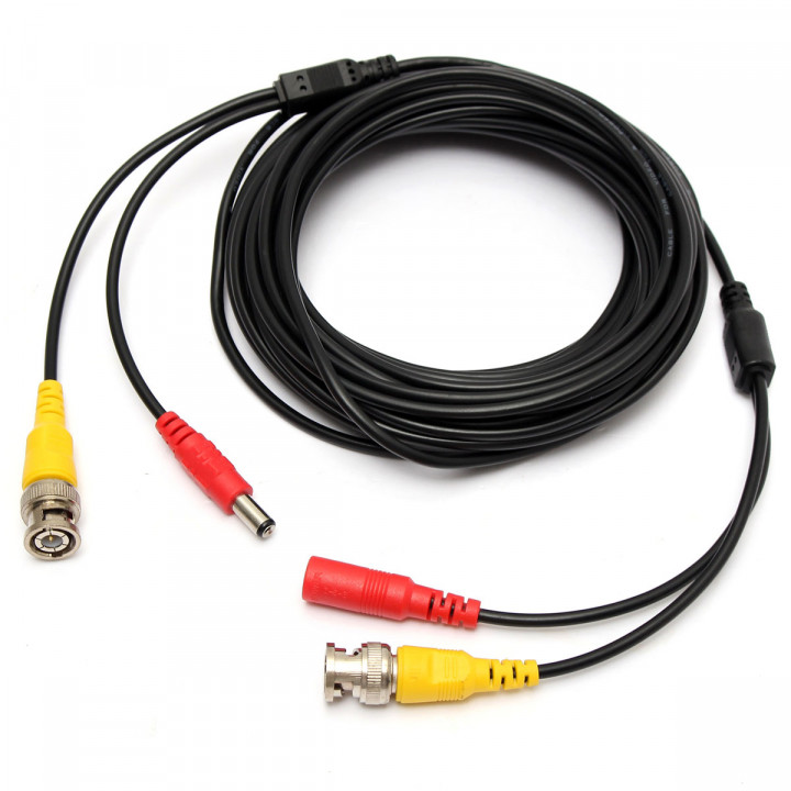 Cable coaxial para seguridad rg59 + cc de 10 metros könig konig - 1