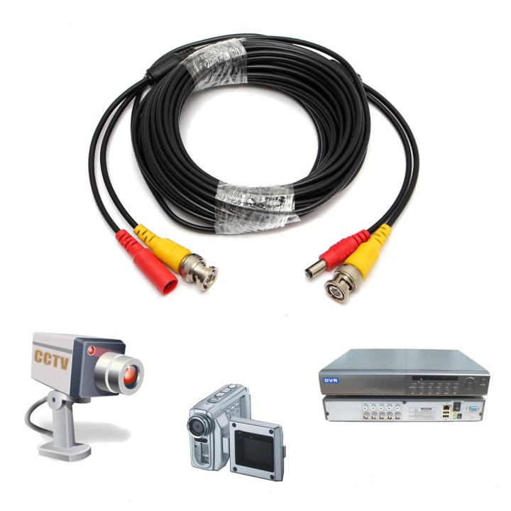 Cable coaxial para seguridad rg59 + cc de 10 metros könig konig - 2