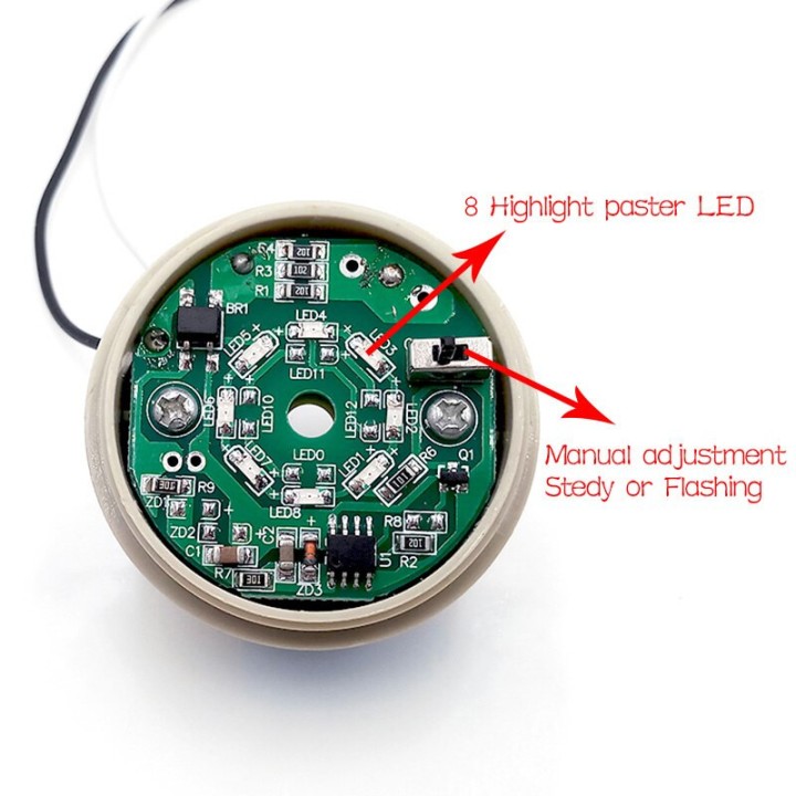 Red strobe light 12/24/N-5041 V 220 LED warning small flashing security alarm