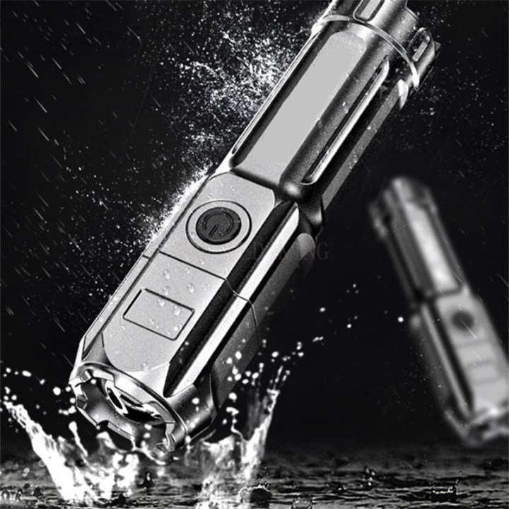 Potente linterna con cola USB con luz LED impermeable linterna portátil