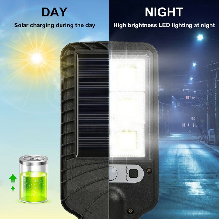 Aplique solar 5.5v 2.5w IP65 72 leds impermeables con sensor de movimiento 3 modos