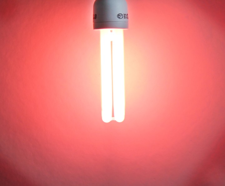 Lampadina fluorescente rosso compatta consumo 15 w (75 w equivalenza) - e27 isotronic - 1