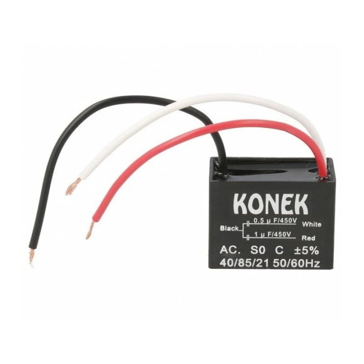 Condensador 3 hilos 0.5UF+1UF CBB61 250 Vac 50/60HZ Motor ventilador techo 0.5mF+1mF