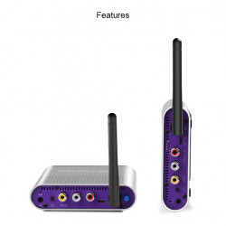 Audio Video Ricevitore e trasmettitore Wireless 5.8Ghz 8 Canali 400m/1330FT da 1tx a 2rx