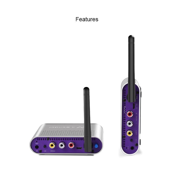 Audio Video Ricevitore e trasmettitore Wireless 5.8Ghz 8 Canali 400m/1330FT da 1tx a 2rx