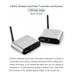 Audio Video Ricevitore e trasmettitore Wireless 5.8Ghz 8 Canali 400m/1330FT da 1tx a 2rx