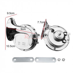 118DB Motorcycle Horn Chrome Motorbike Loud Dual-tone Electric Snail Air Horn Siren Car Scooter Truck 12V