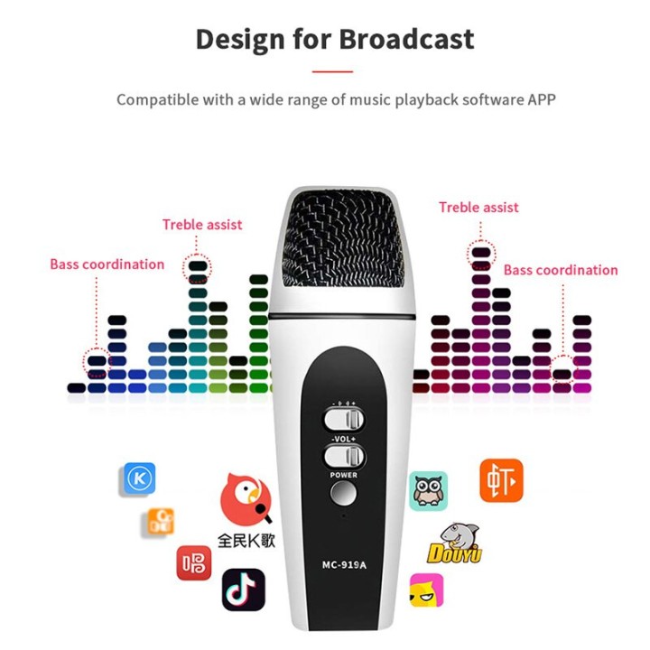 Professional microphone 10mW usb wired voice changer for telephone video recording
