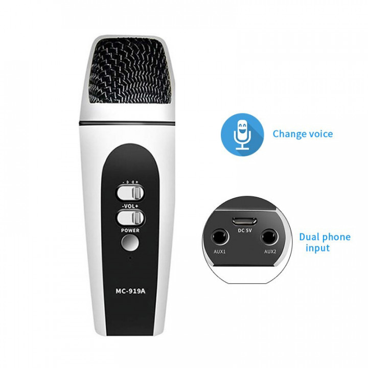 Professional microphone 10mW usb wired voice changer for telephone video recording