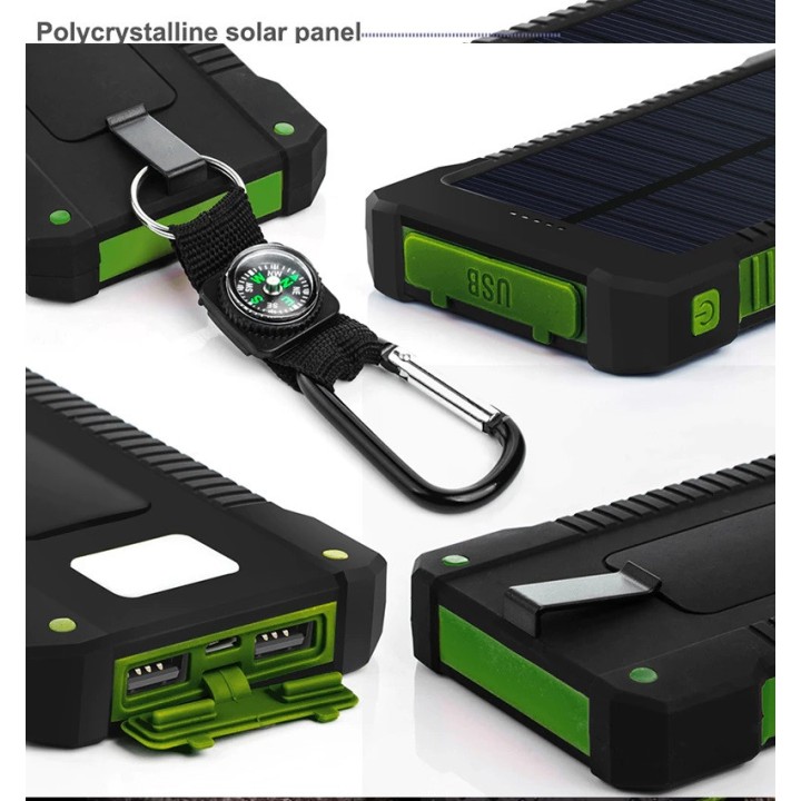 Chargeur Solaire Portable 30000mAh de Batterie Externe Voyage pour iPhone X 6 7 8 Plus
