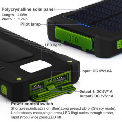 Caricabatterie da viaggio portatile per banca solare da 30000 mAh per iPhone X 6 7 8 Plus