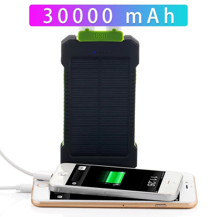 Caricabatterie da viaggio portatile per banca solare da 30000 mAh per iPhone X 6 7 8 Plus